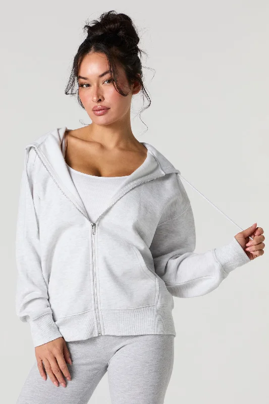 Oversized Fleece Zip-Up Hoodie