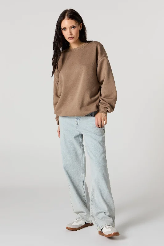 Oversized Fleece Crewneck Sweatshirt