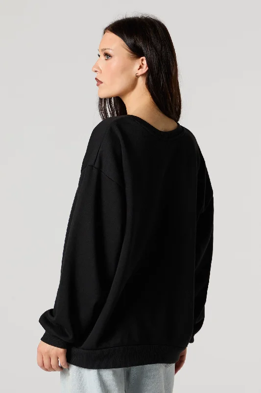 Oversized Fleece Crewneck Sweatshirt