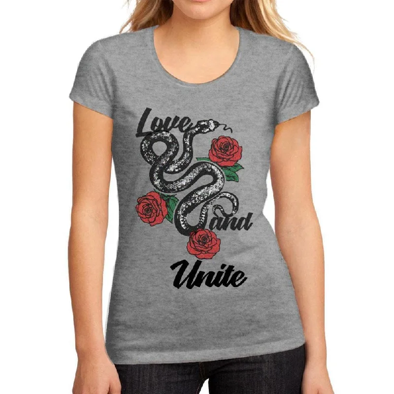 Women's Low-Cut Round Neck T-Shirt Love and Unite Grey Marl