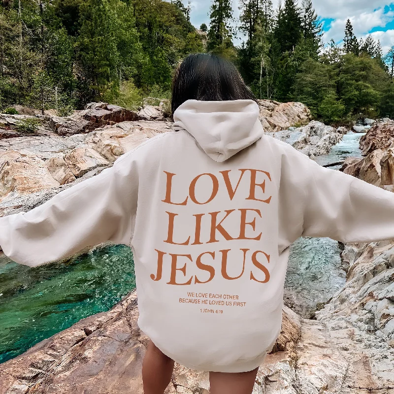 Aesthetic Christian Hoodie Bible Verse Love Like Jesus Positive Hoodie Faith Based Hoodie Religious Gift For Christian Church Shirt , D460