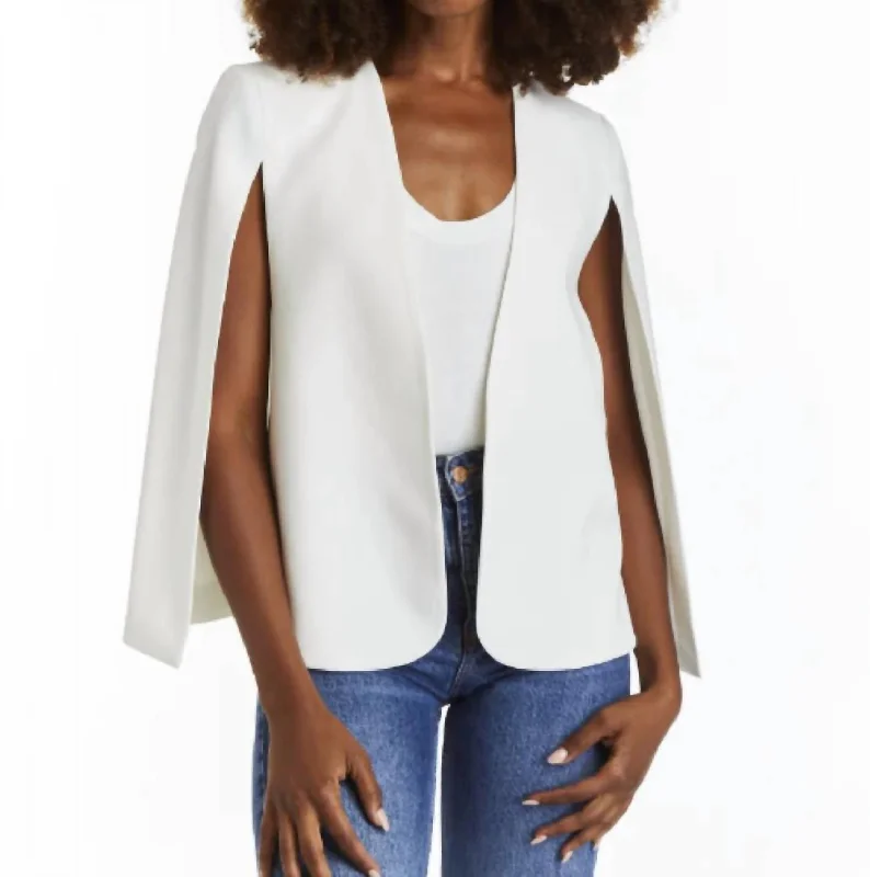 Aria Cape Blazer In White