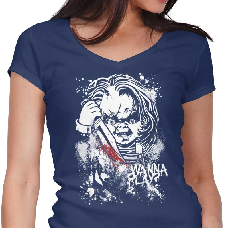 Women's V-Neck / Navy / S