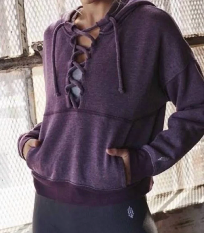 Believe It Hooded Lace Up In Plum