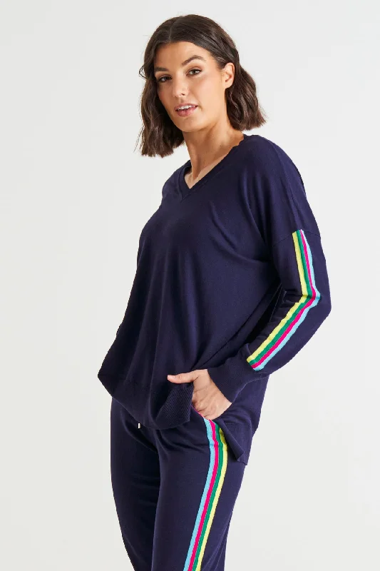 Betty Basics Karina Sweater Blue Rainbow