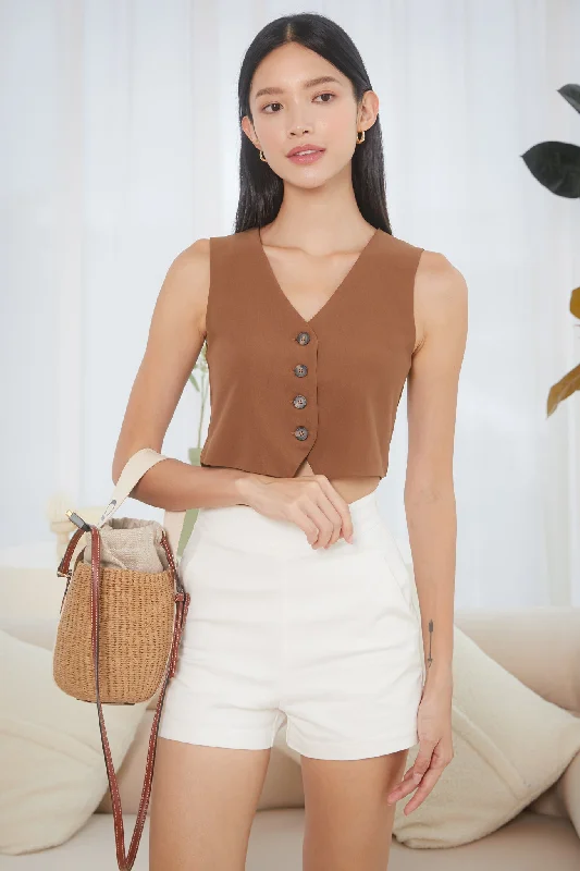 Brooklyn Buckle-Back Vest in Mocha