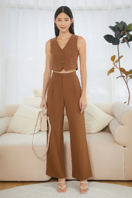 Brooklyn Buckle-Back Vest in Mocha