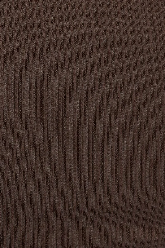 Brown T-shirt Short Sleeve Crew Neck Seamless