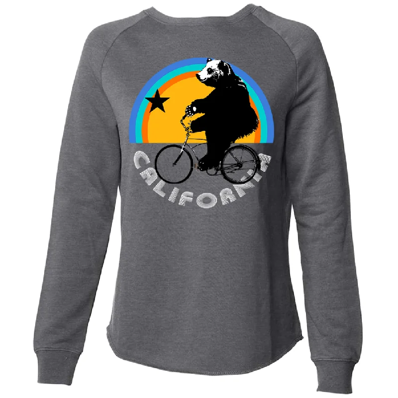 California Bear On Bike Super Soft Crewneck Sweater