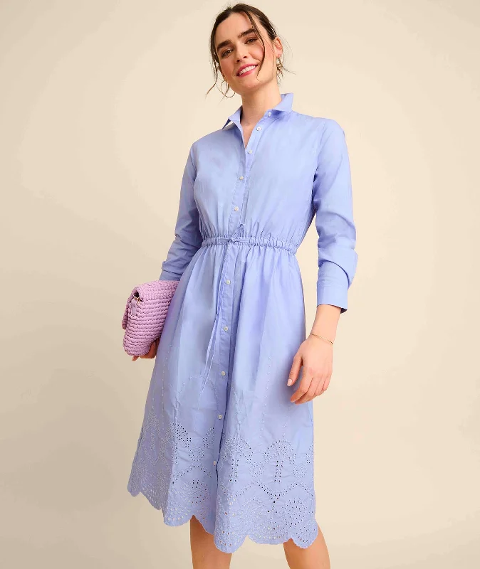 Eyelet-Embroidered Claudia Shirtdress