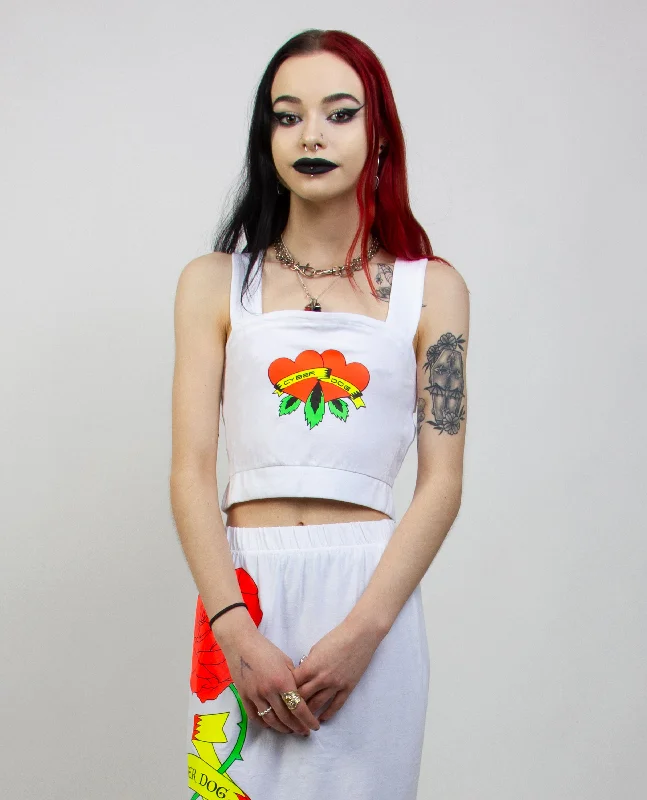 TATTOO ROSE CROP HARNESS TOP