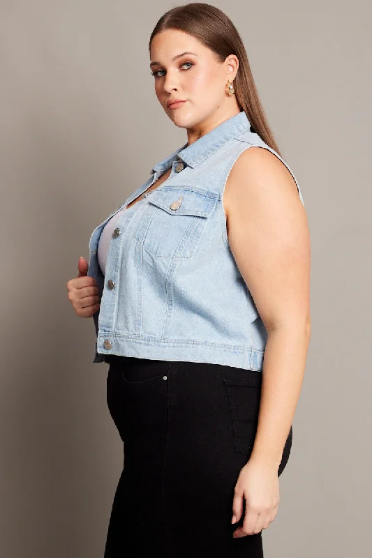 Denim Sleeveless Vest