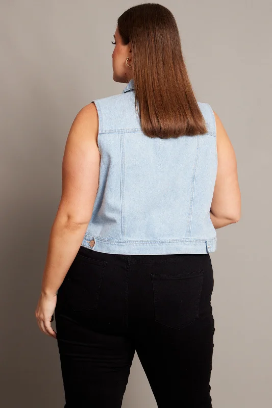 Denim Sleeveless Vest