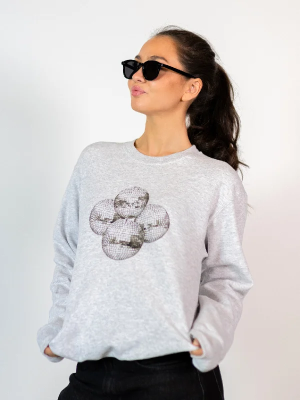 DISCO KUGLE (sort) SWEATSHIRT  - GRÅ