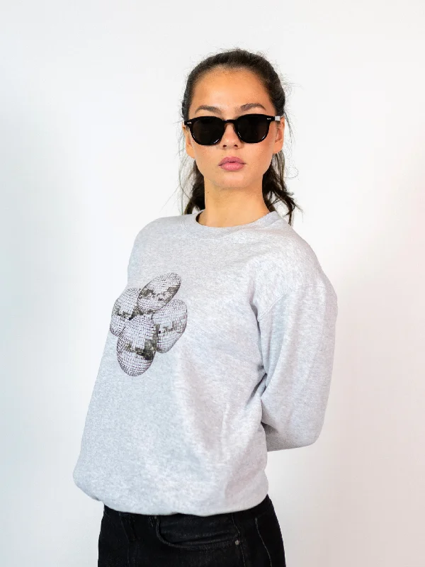 DISCO KUGLE (sort) SWEATSHIRT  - GRÅ