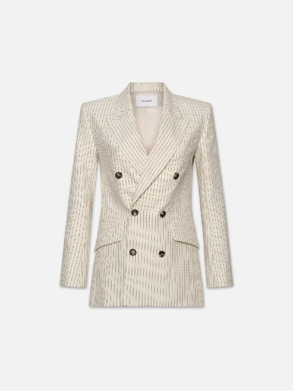 Double Breasted Blazer -- Cream Multi