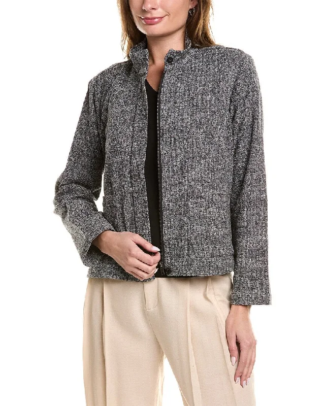 EILEEN FISHER Petite Stand Collar Jacket