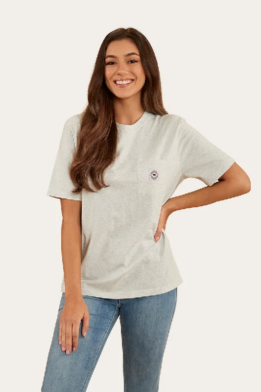 Esther Womens Loose Fit T-Shirt - Light Grey Marle