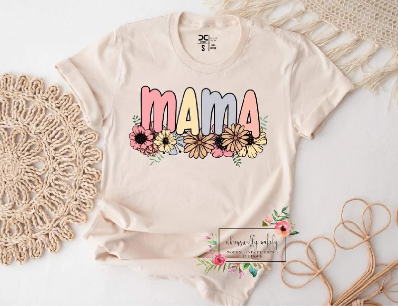 Floral multicolor mama tee