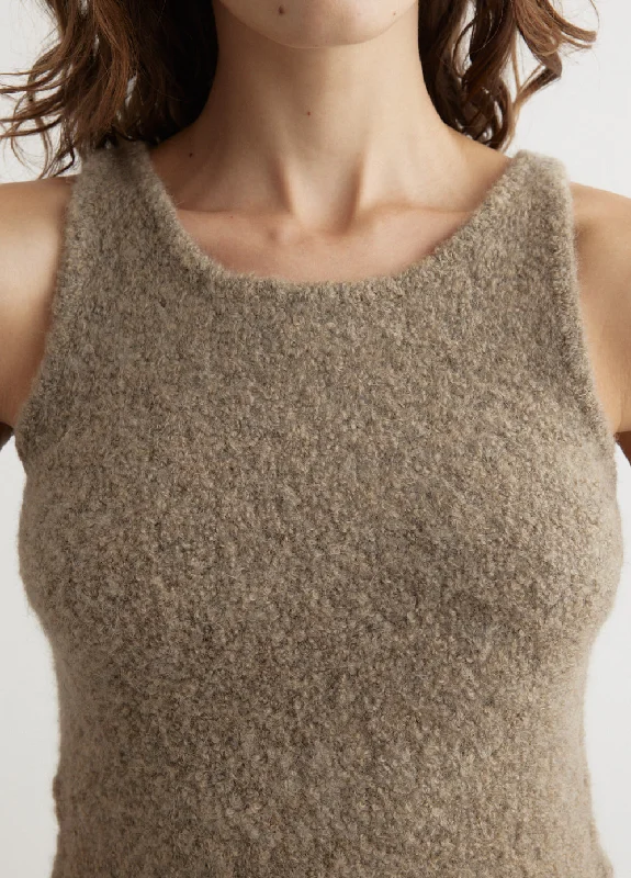 Fluffy Sleeveless Knit Top