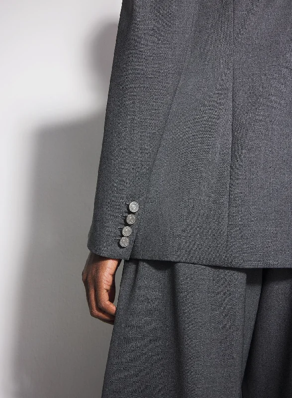 grey pierced tailored jacket