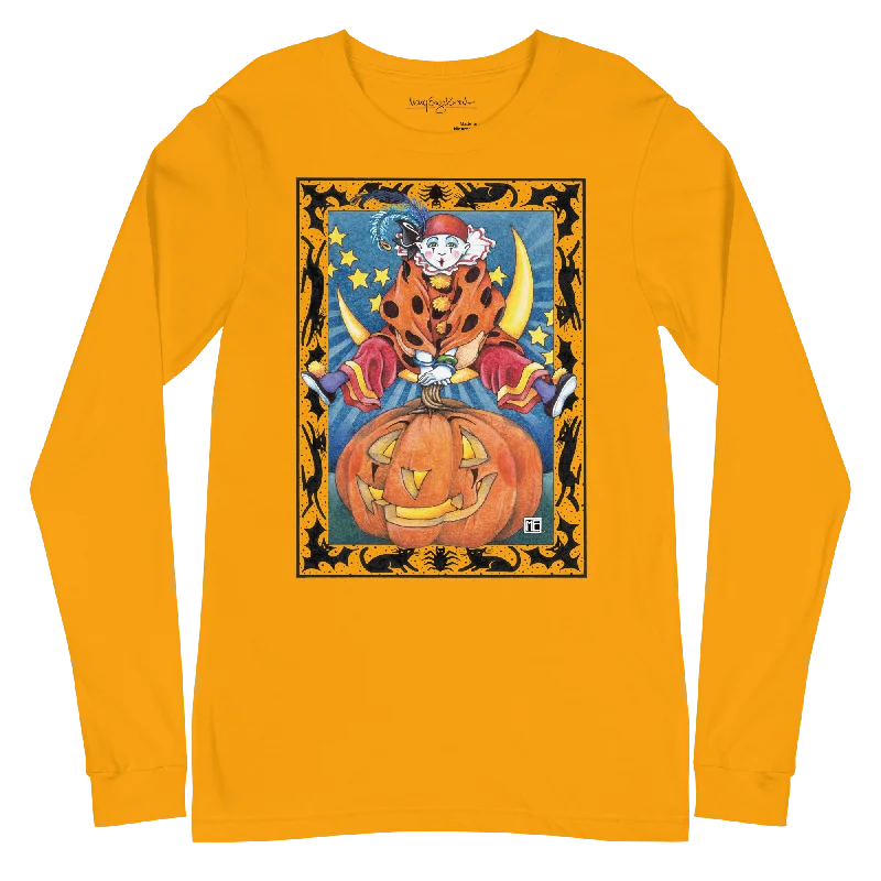 Clown Jumping Over Pumpkin Long Sleeve T-Shirt