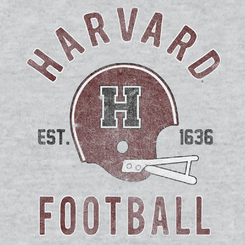 Harvard Football Distressed Women's Crew T-Shirt - Gray