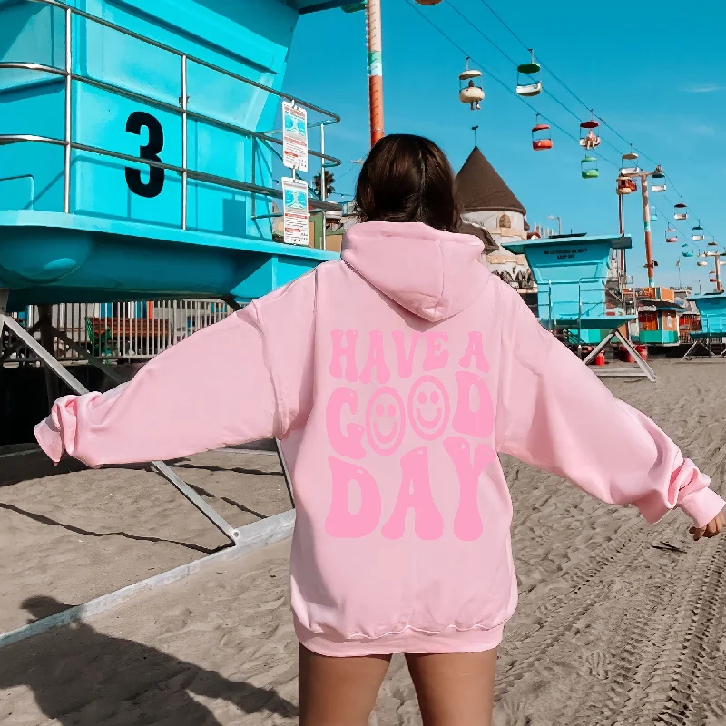 Have A Good Day Aesthetic Hoodie Inspirational Positive Smile Face Hoodie Good Vibes Hoodie Aesthetic Clothing Boho Teenager Gift PD457