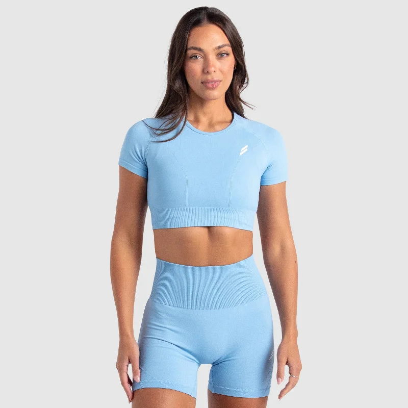 Hyperflex 2 Cropped Tee - Sky Blue