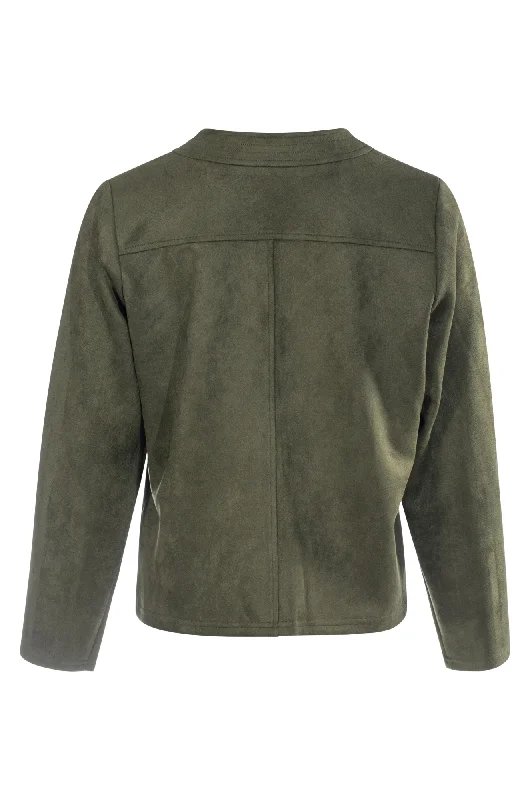 Suede Look Jacket | OLIVE | 4062ZZ