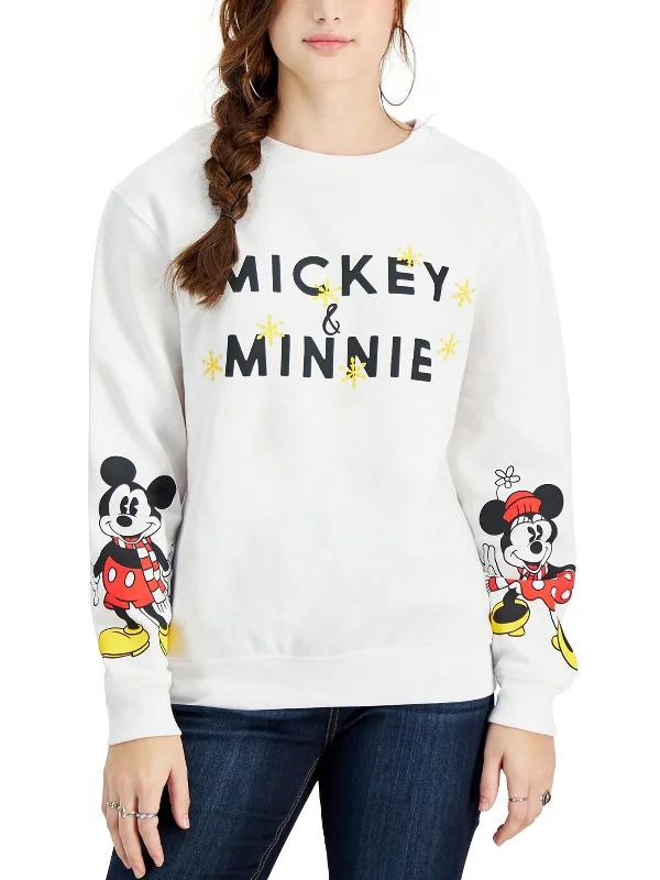 Juniors Mickey & Minnie Womens Graphic Disney Sweatshirt