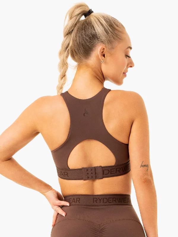 Level Up High Impact Sports Bra - Chocolate