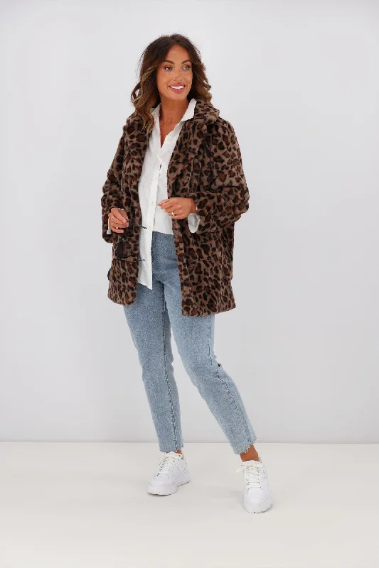 Little White Lie Sofia Leopard Fur Coat