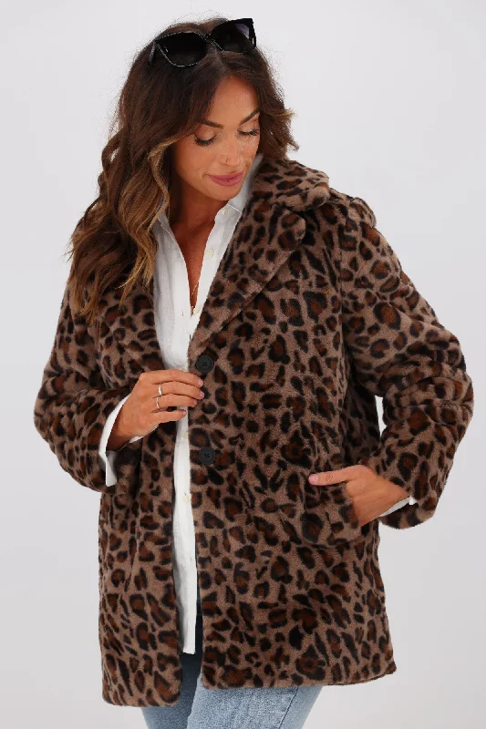 Little White Lie Sofia Leopard Fur Coat