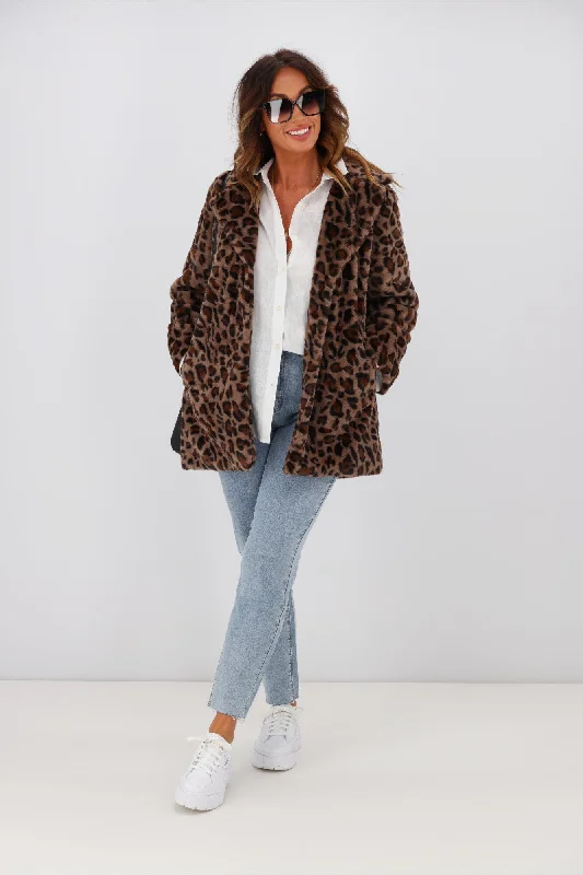 Little White Lie Sofia Leopard Fur Coat