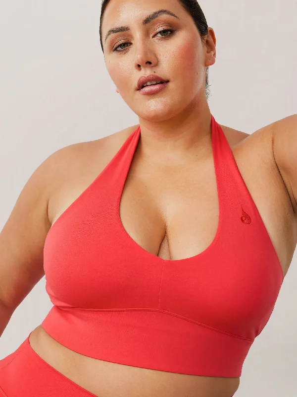 NKD Arch Halter Sports Bra - Red