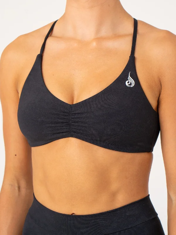 NKD Stonewash Sports Bra - Black Stonewash