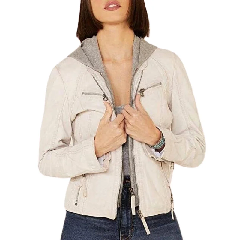 Nola Leather Jacket In White