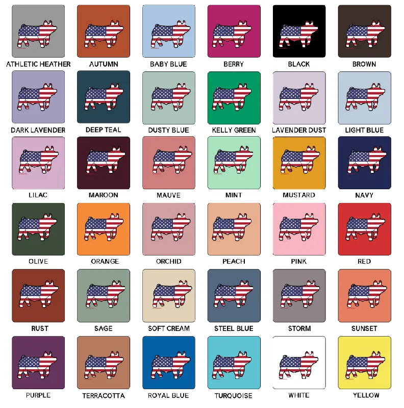 Patriotic Pig T-Shirt (XS-4XL) - Multiple Colors!