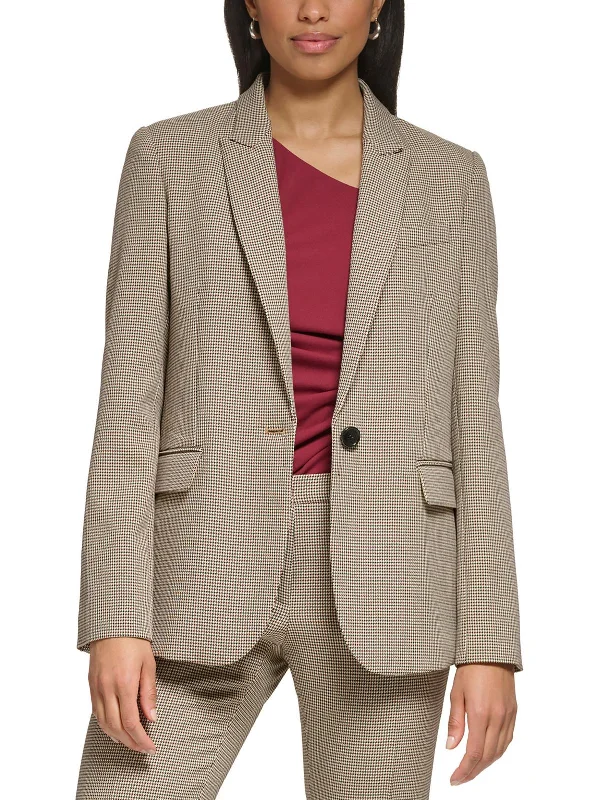 Petites Womens Suit Separate Office One-Button Blazer