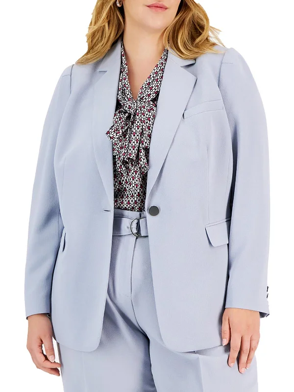 Plus Womens Suit Separate Work Wear One-Button Blazer