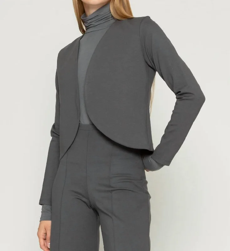 Ponte Knit Bolero In Grey