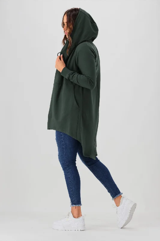 Silent Theory Ashleigh Hooded Cardigan Bottle Green