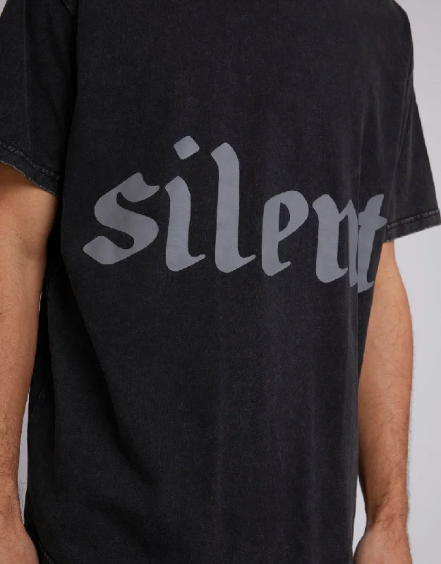 Silent Theory Mens Wrap Around Tee Washed Black