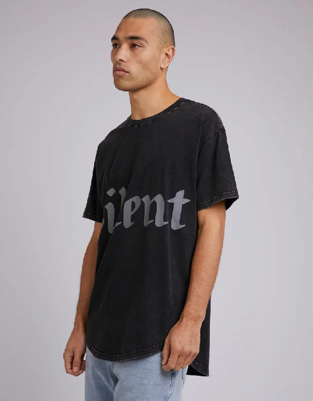 Silent Theory Mens Wrap Around Tee Washed Black