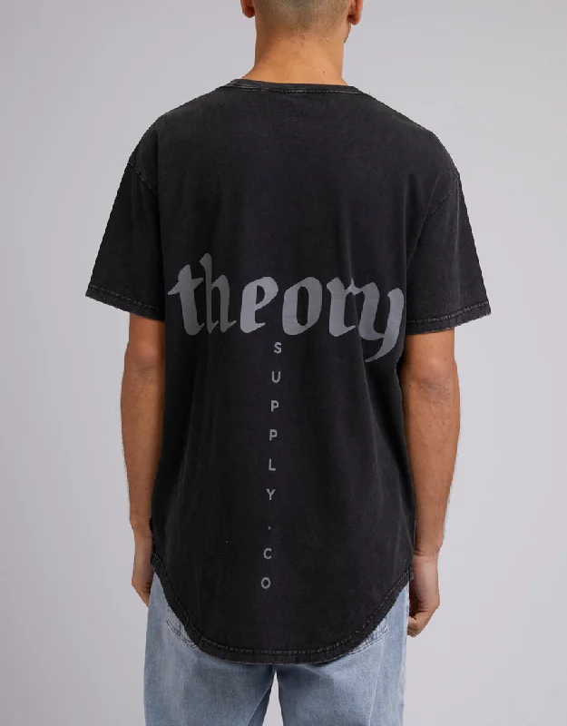 Silent Theory Mens Wrap Around Tee Washed Black