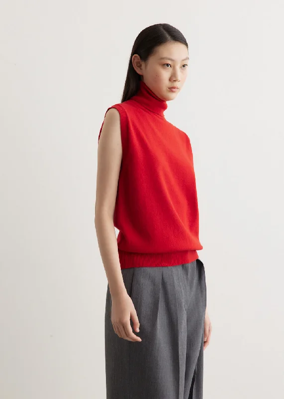 Sleeveless Turtleneck Top