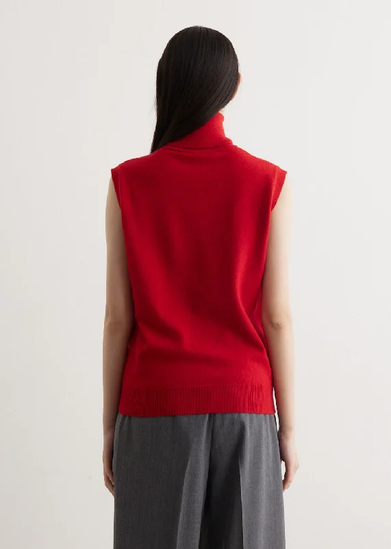 Sleeveless Turtleneck Top