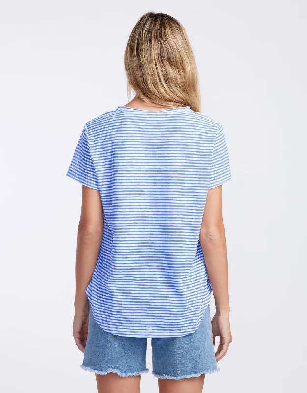 Sorbet Stripe Vee Neck Tee - Gelati Denim