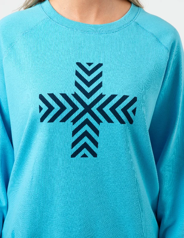 Stella + Gemma Classic Sweater Chevron Cross Sky Blue